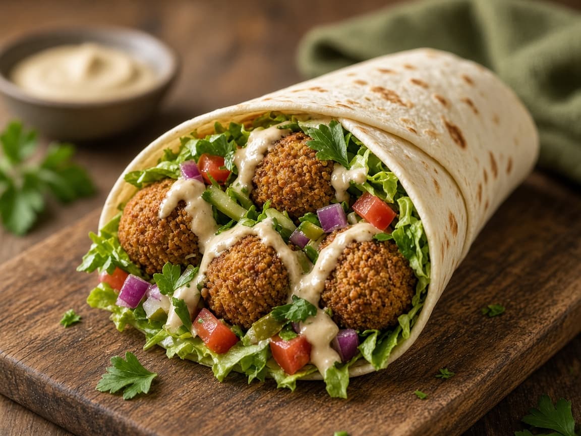 Falafel w tortilli